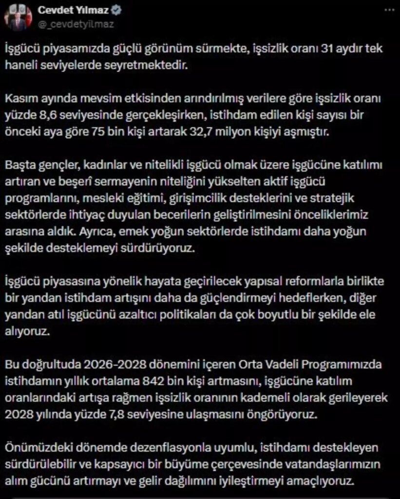 İstihdamda Artış ve İşsizlikte Düşüş Öngörüsü